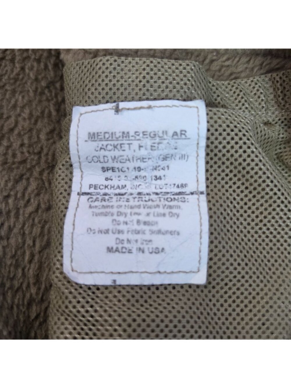 Peckham Polartec Gen III ECWCS Fleece Jacket Medium Regular Coyote Brown USA - Picture 12 of 15